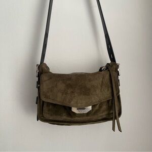 Rag & Bone Olive Green Suede Crossbody Messenger Bag